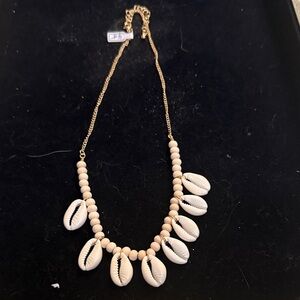 Elegant Shell Necklace with Gold Chain